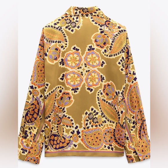 ZARA 2 Piece Satin Coord Paisley Set - Size M - Sold Out Everywhere! - Picture 4 of 6